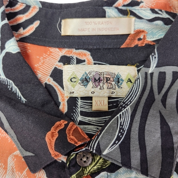 Tropical Hawaiian Lobster Print Men's Shirt XXL - Picture 3 of 11